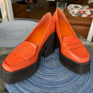 Nasty Gal Bold Orange Platform Loafers